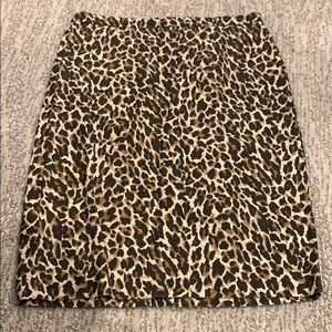 J. Crew cheetah print pencil skirt